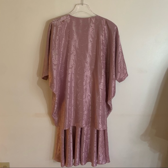 • VINTAGE 80s mauve silky Dress by Move-Jazz • - Picture 4 of 16